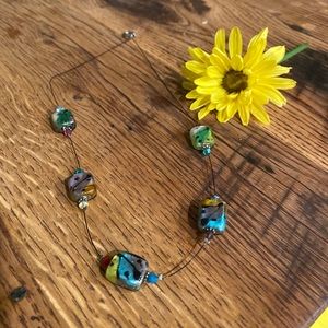 🌈 Rainbow glass rainbow necklace with crystals ✨